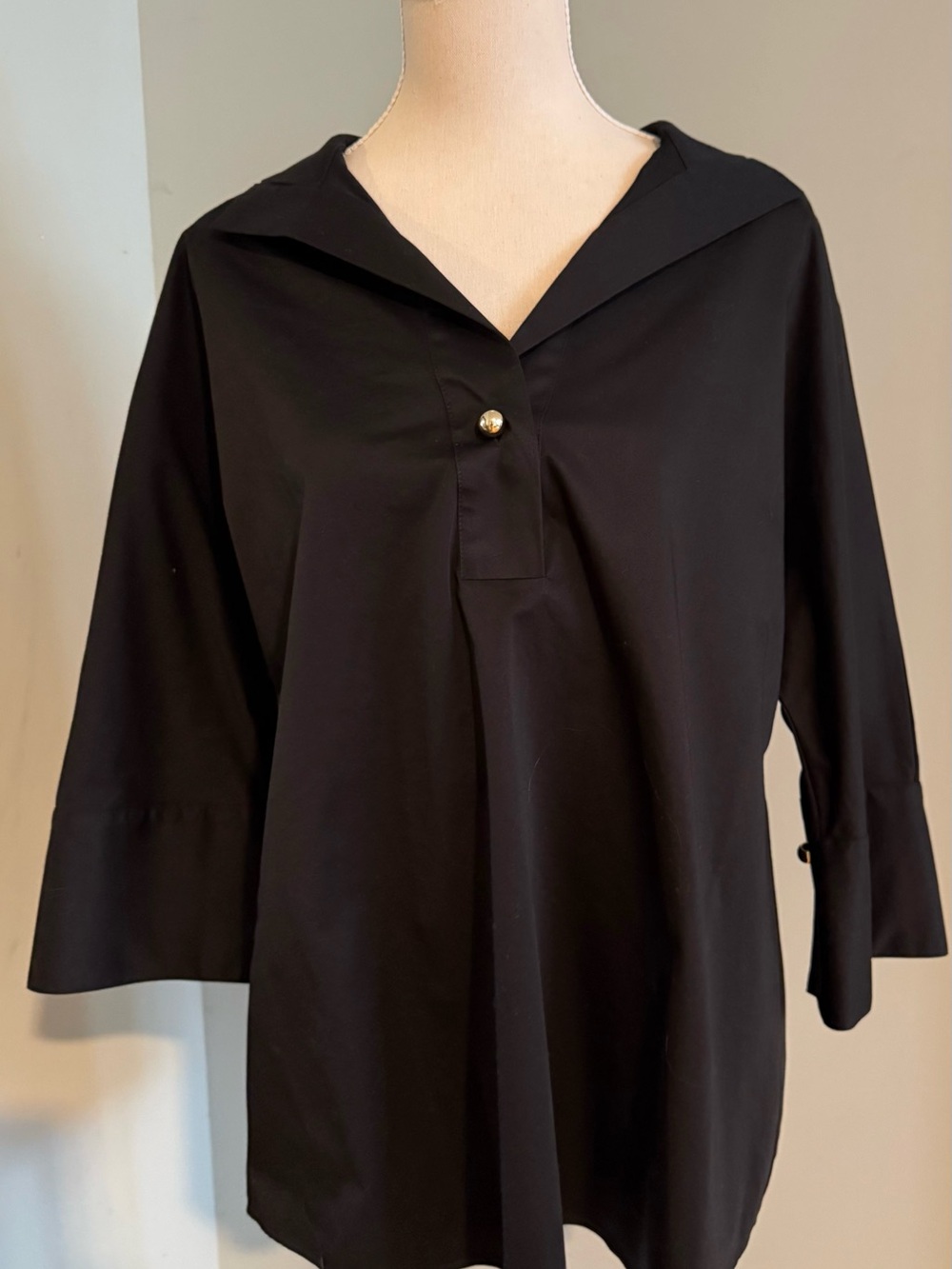 Tuckernuck Black V-Neck Button Pullover Tunic